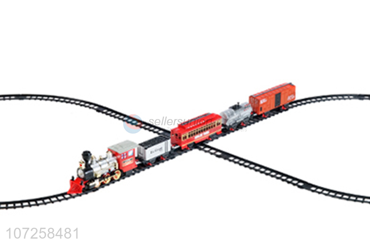 China manufacturer battery operated plastic electric toy train railway set