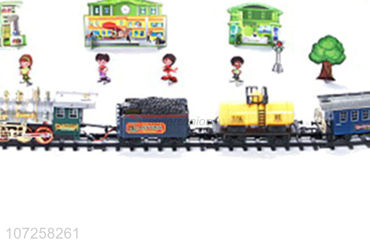 Best selling plastic track toys battery operated toy train for kids
