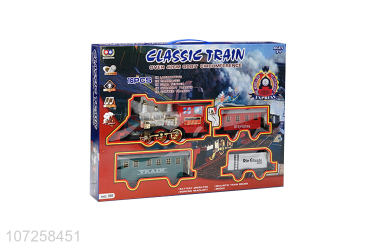 Reasonable price kids classic battery operated train set slot toy