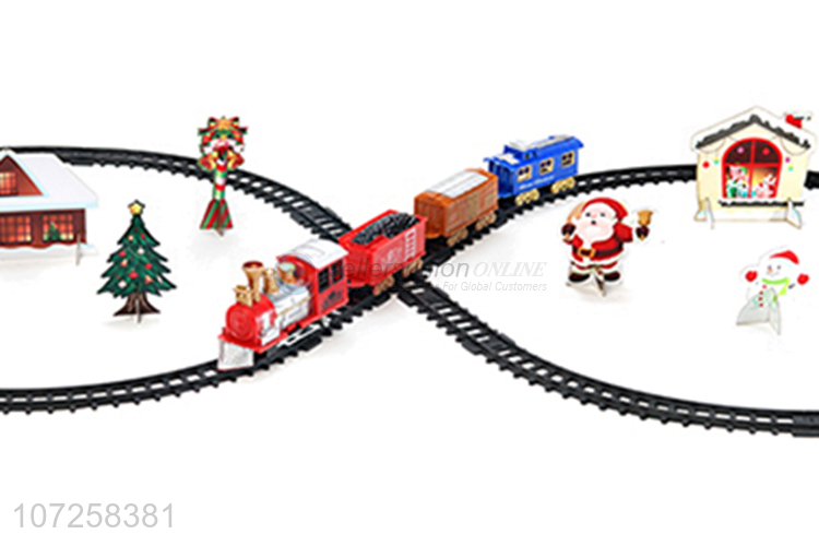 Promotional products plastic track toys battery operated toy Christmas train for kids