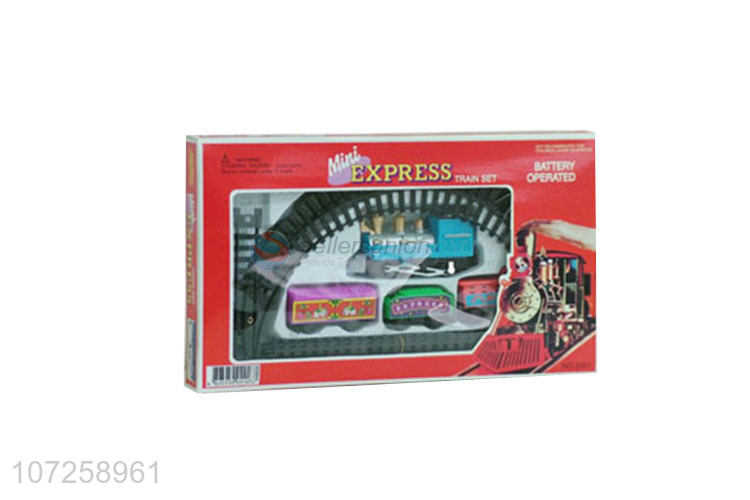 Latest style battery operated plastic electric toy train railway set