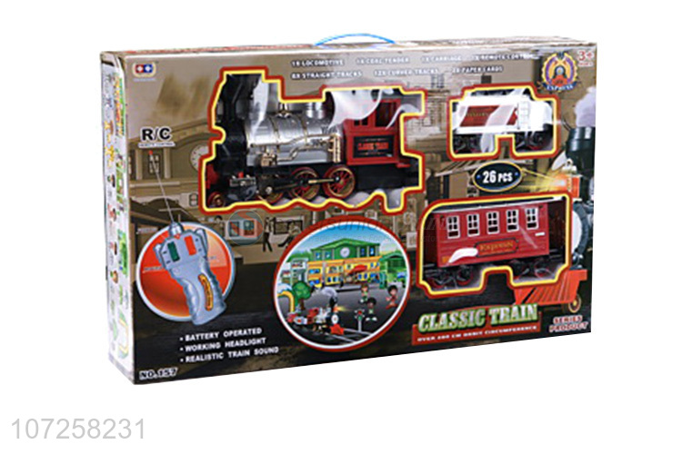 Factory wholesale boys railway toy train battery operated train set