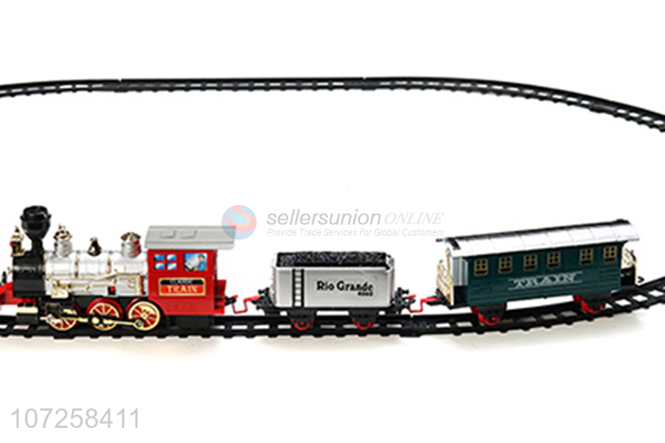 Attractive design plastic railway set toy battery operated toy train