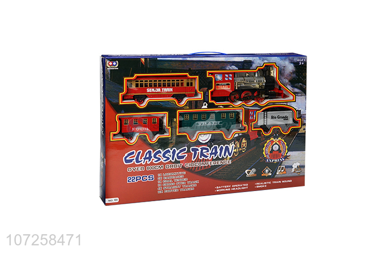 Latest style boys railway toy train battery operated train set