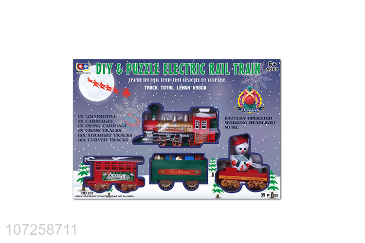 Low price boys DIY railway toy train battery operated train set
