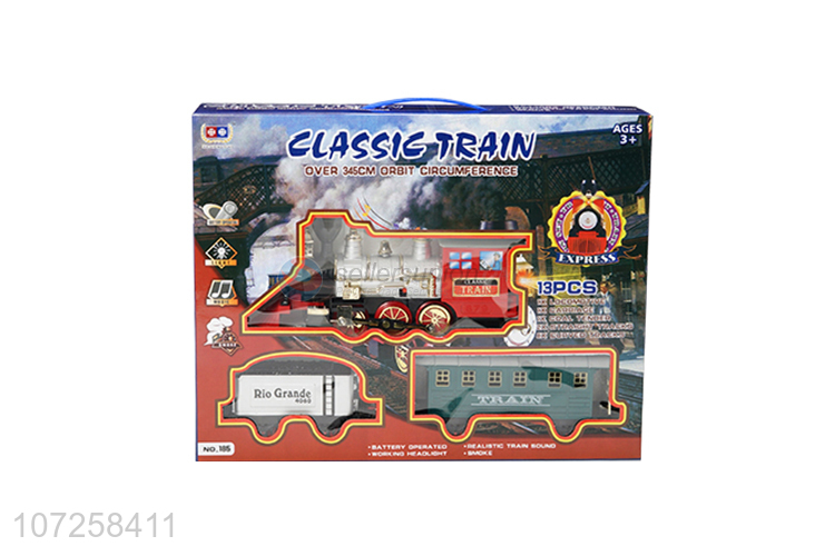 Attractive design plastic railway set toy battery operated toy train