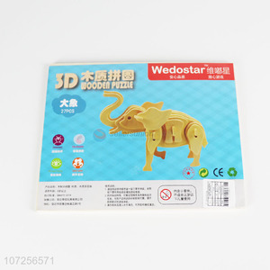 Popular 3D Wooden Elephant Educational Puzzle Toy