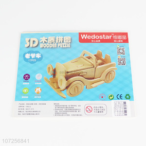 New Design Vintage Car 3D Wooden Puzzle Toy