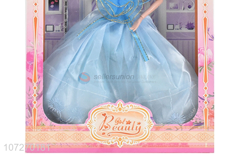 Factory price 11.5 inch solid body girl doll wedding dress doll with magic wand and handbag