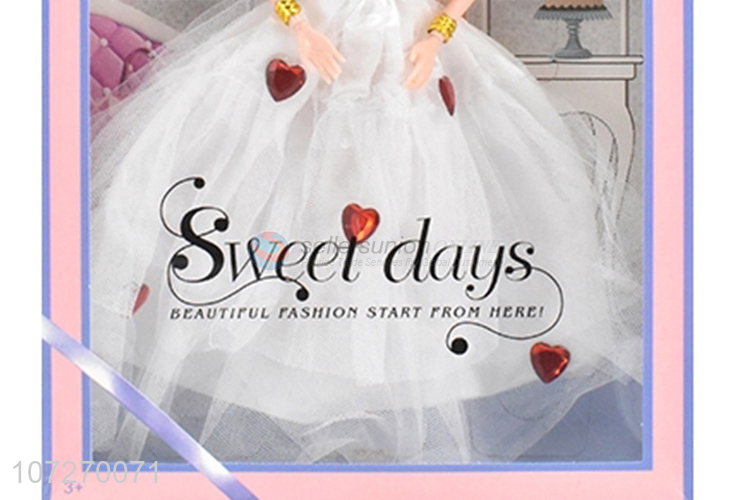 Wholesale price 11.5 inch solid body princess doll beautiful wedding dress doll