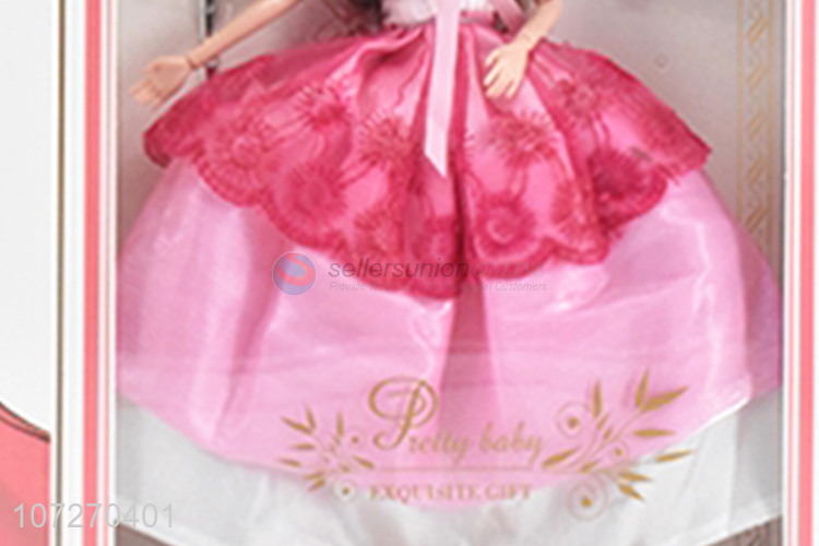 Wholesale price 11.5 inch solid body girl doll wedding dress doll with magic wand and accessories