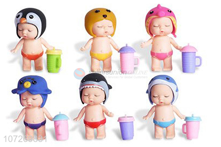 Premium products can drink water and pee 3.5 inch vinyl sleeping baby doll