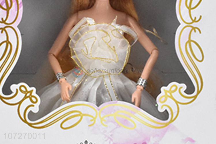 New design 11.5 inch solid body princess doll wedding dress doll with accessories