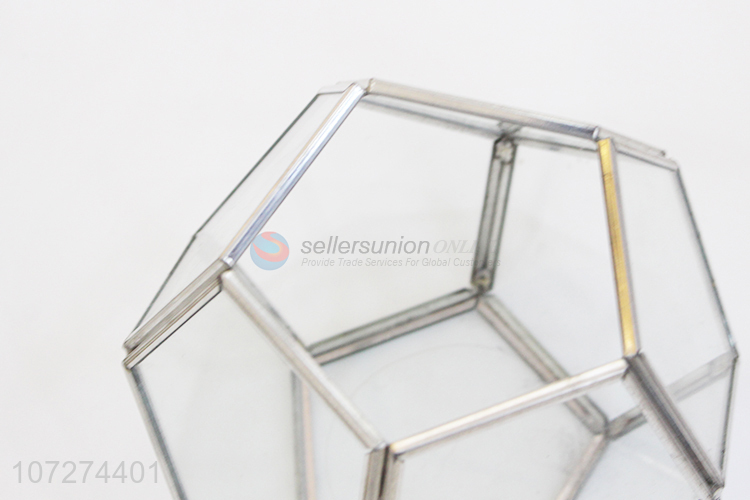 New design creative geometric planter glass candle holder terrarium vase