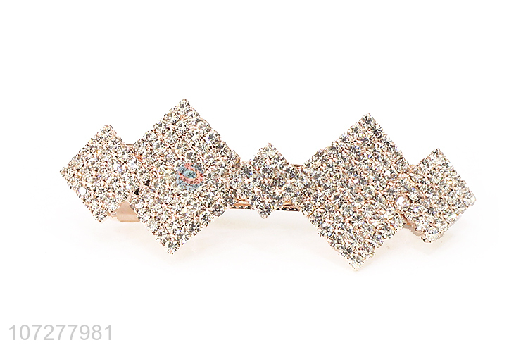 Good Quality Rhinestone Alloy Hairpin Alloy Spring Clip