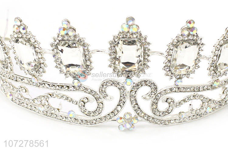 Custom Bling Bling Rhinestone Alloy Crown And Tiaras For Sale