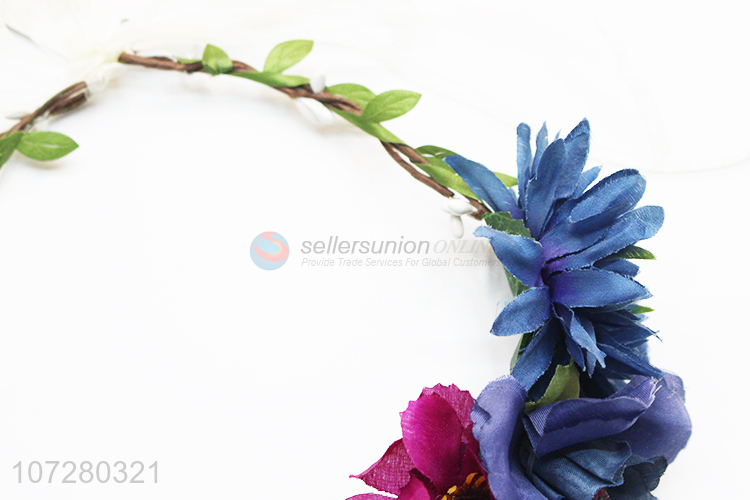 Newest Style Fashion Flower Headband Colorful Wreath For Womens Girls