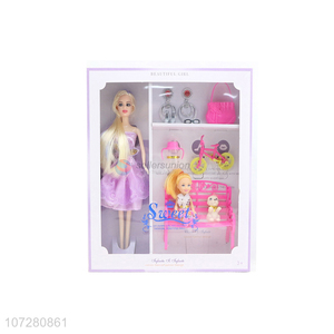 High Quality Solid Body Girls Doll With Accessories Set Toy