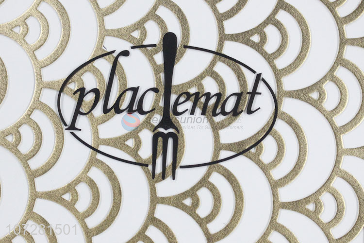 China manufacturer European style hollow gold pvc placemat table mat