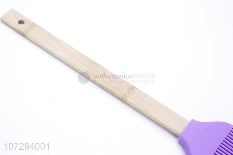 Low Price Silicone Bbq Brush With Bamboo Handle