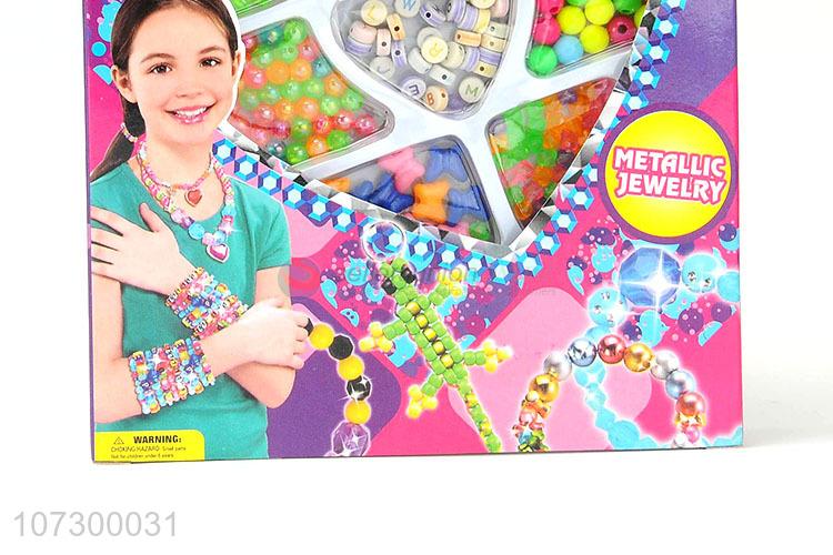 Wholesale Unique Design Girls Plastic Diy Beads Jewelry Set Toy