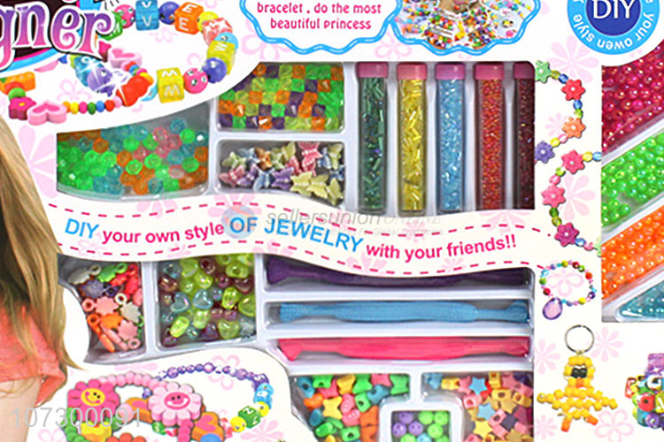 Premium Quality Diy Kids Beautiful Jewelry Beads Set Plastic Girl Toy