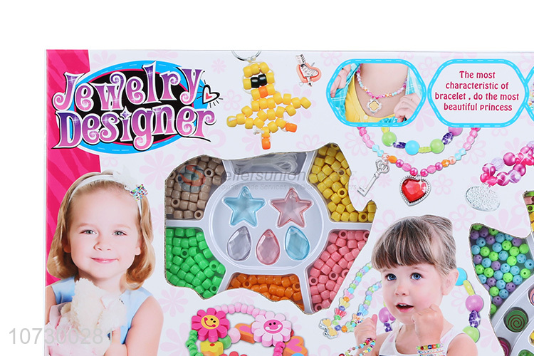 Promotion Gift Colorful Fashion Girls Beauty Play Bead Set Jewelry Toy Set