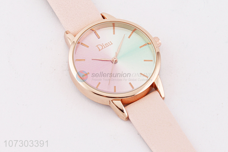 Best Selling PU Watchband Watches Colorful Wristwatch