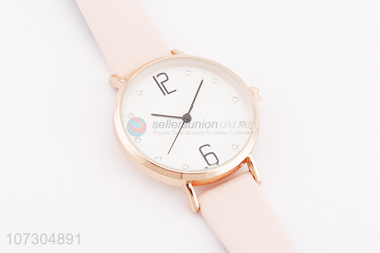 Good Quality Pink Watchband Watches Ladies Wrist Watch