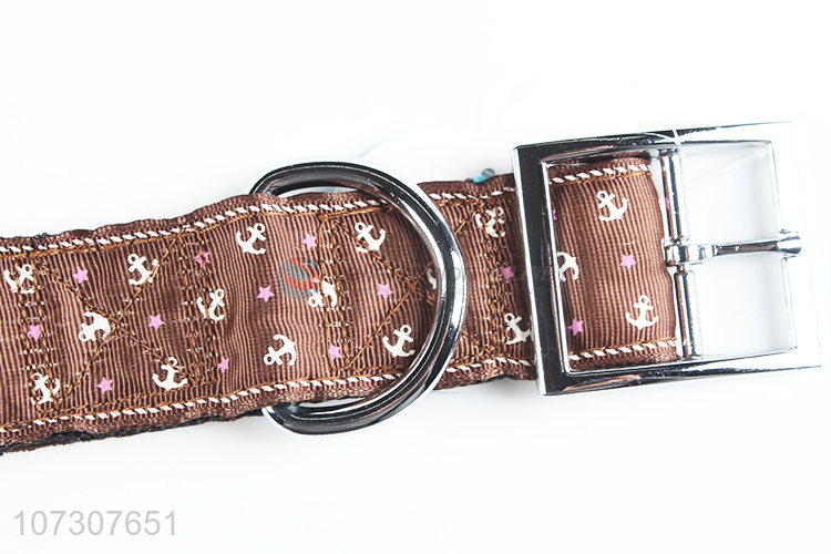 Wholesale price pet supplies boat anchor printed padded dog collar