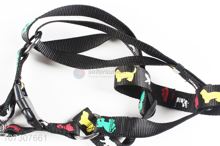 Low price pet products animal printed dog harness dog collar