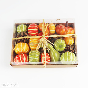 Wholesale harvest festival decoration artificial pumpkin artificial pinecone gift box