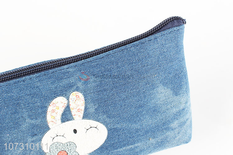 Cute design ladies cartoon print denim purse girls handbag