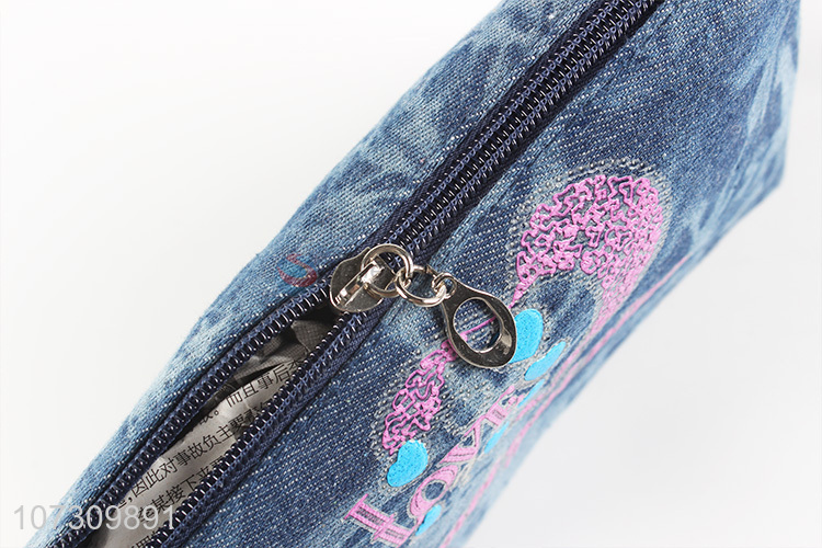 Excellent quality popular denim ladies purse girl clutch bag