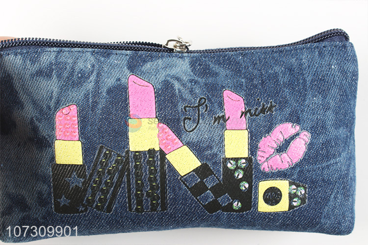 Wholesale cheap stylish women denim wallets ladies clutch bag