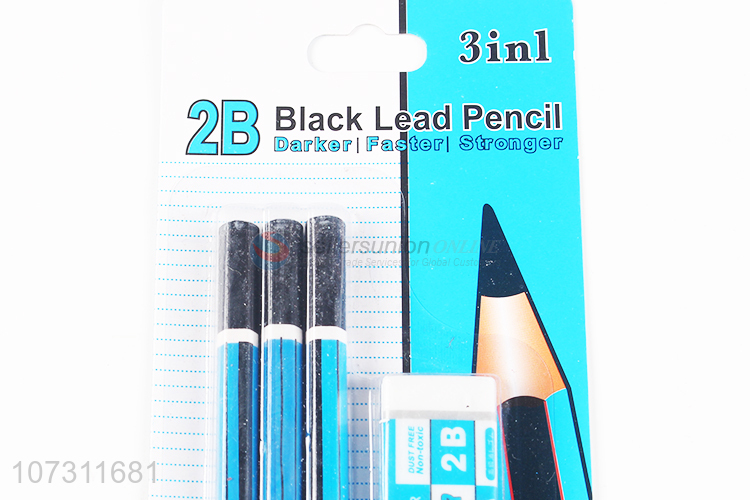 Good Quality Black Lead Pencils With Eraser And Pencil Sharpener Set