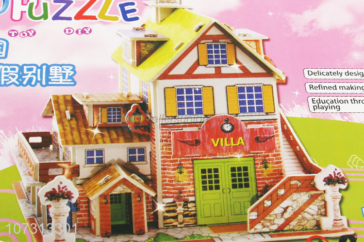 Suitable price 3d villa puzzle jigsaw kids DIY toys