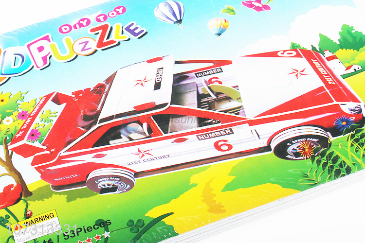 Wholesale popular 3d racing car puzzle jigsaw kids DIY toys