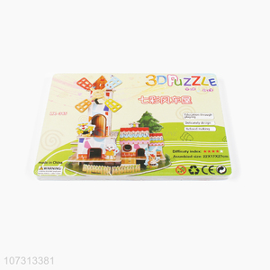 New style children paper puzzle 3D windmill house puzzle toy