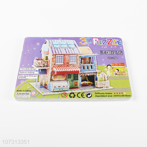 China manufacturer children paper puzzle 3D flower house puzzle toy