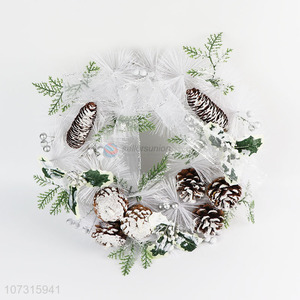 Best quality window door hanging pinecone Christmas wreath