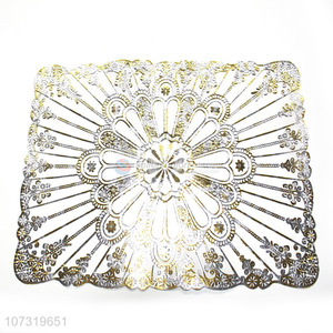 Best Sale Yellow Silver Laser Placemat Eco-Friendly Heat Resistant Dining Table Mat