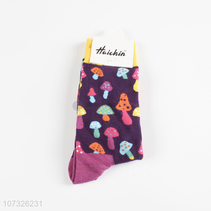 Wholesale Mushroom Pattern Cotton Socks Fashion Adults Socks