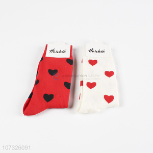 High Quality Heart Shaped Pattern Soft Socks For Girls