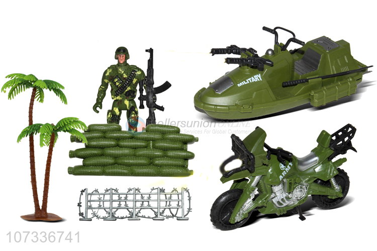 Hot Selling Military Battle Ship Motorcycle Toy Set