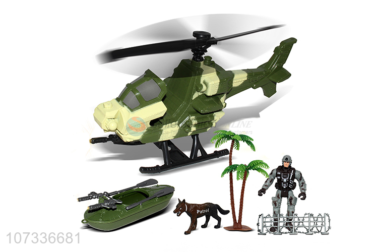 Good Sale Helicopter Small Battle Ship Military Vehicle Toy Set