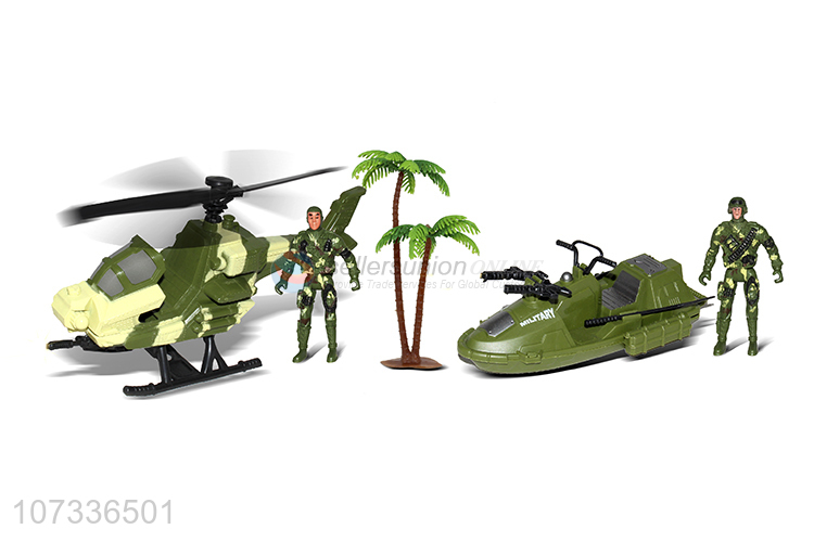 Creative Design Plastic Helicopter Small Battle Ship Military Toys
