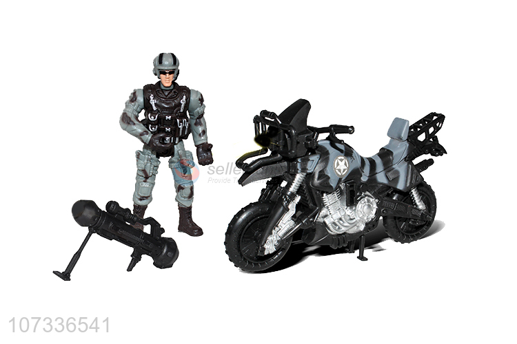 Good Sale Plastic Fighter Battlefield Motorcycle Toy Set