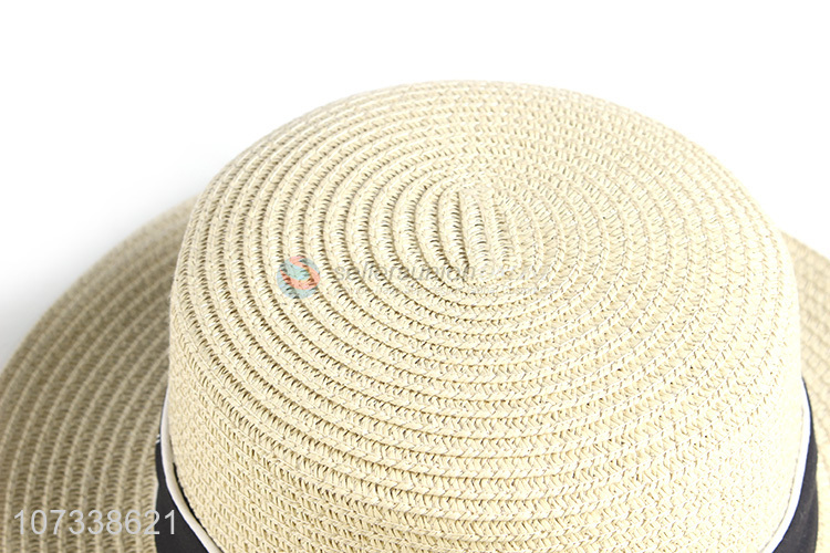 New Design Women Natural Summer Straw Hats Beach Hat With Bow
