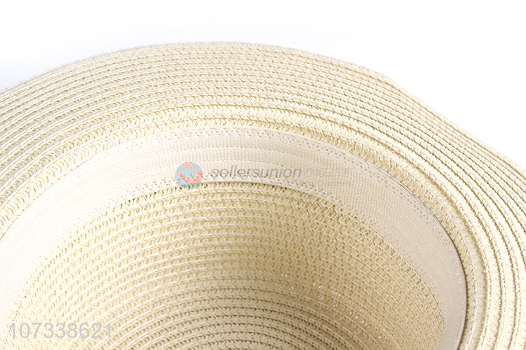 New Design Women Natural Summer Straw Hats Beach Hat With Bow